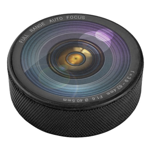 Funny Camera Lens Round Eishockey Puck (3/4)