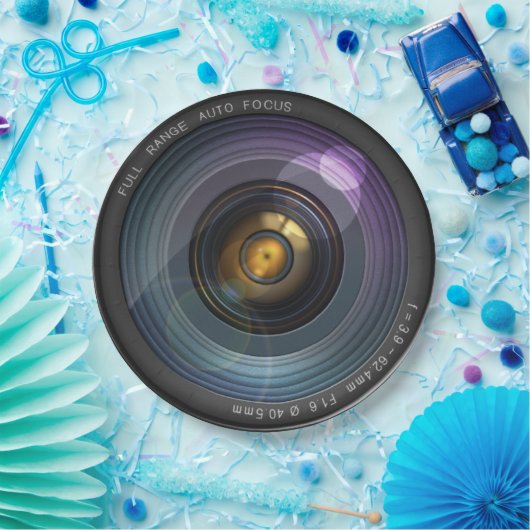 Funny Camera Lens Round Pappteller (Party)