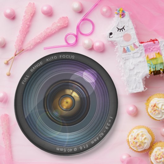 Funny Camera Lens Round Pappteller (Party)