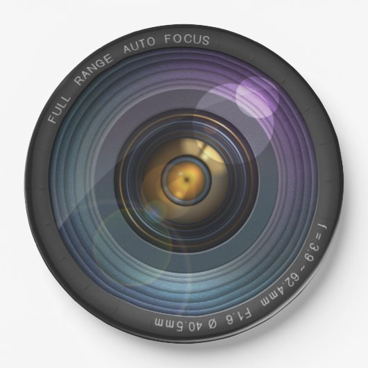 Funny Camera Lens Round Pappteller (Vorderseite)