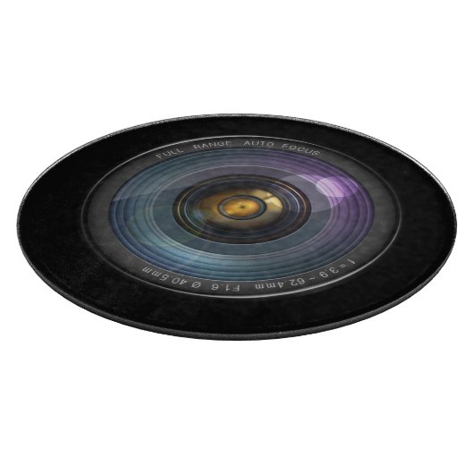 Funny Camera Lens Round Schneidebrett (Ecke)