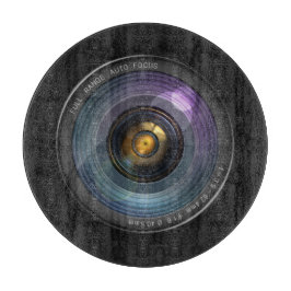 Funny Camera Lens Round Schneidebrett