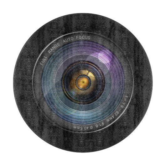 Funny Camera Lens Round Schneidebrett (Vorderseite)