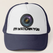 Funny Camera Lens Round Truckerkappe (Vorderseite)