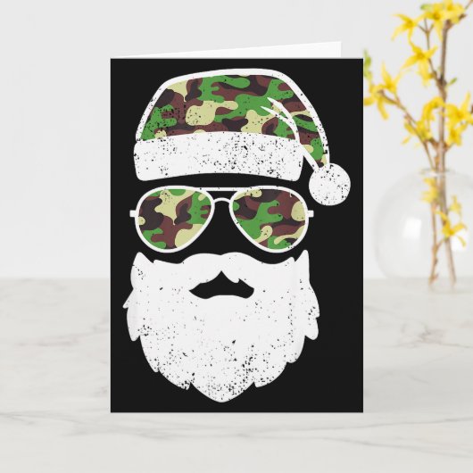 Funny Camo Christmas Pajama Funny Camo Matching Fa Karte (Gelbe Blume)