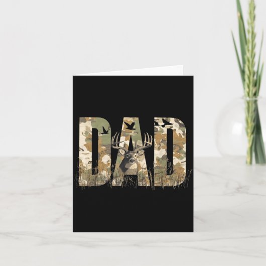 Funny Camo Dad Hunting Camouflage Deer Father's Da Karte (Vorderseite)