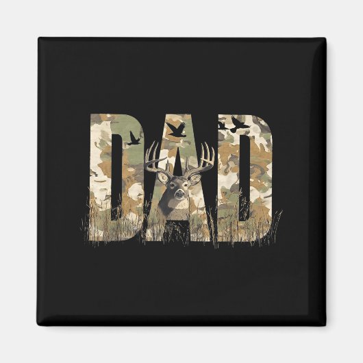 Funny Camo Dad Hunting Camouflage Deer Father's Da Magnet (Vorne)