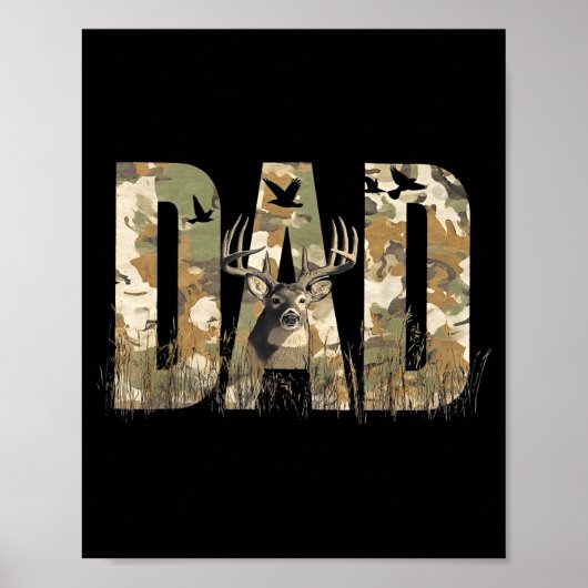 Funny Camo Dad Hunting Camouflage Deer Father's Da Poster (Vorne)