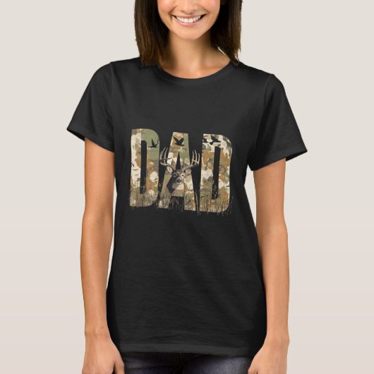 Funny Camo Dad Hunting Camouflage Deer Father's Da T-Shirt (Vorderseite)