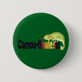 Funny Camou-flawless Chameleon Pun Button (Vorderseite)