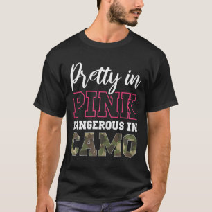 Funny Camouflage Jagd rosa Grafik für Frauen und M T-Shirt