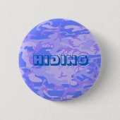 Funny Camouflage Pastel Blaues Abstraktes Muster Button (Vorderseite)
