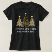 Funny Camouflage Weihnachtsbaum Jagd Kleidung Acce T-Shirt (Design vorne)
