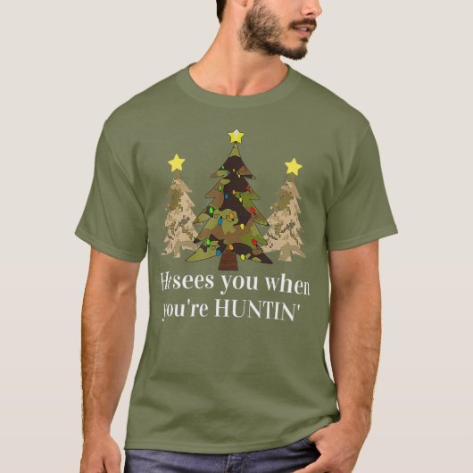 Funny Camouflage Weihnachtsbaum Jagd Kleidung Männ T-Shirt (Vorderseite)