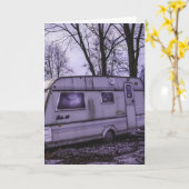 FUNNY CAMPER 'HELLO' GREETING CARDS KARTE (Gelbe Blume)