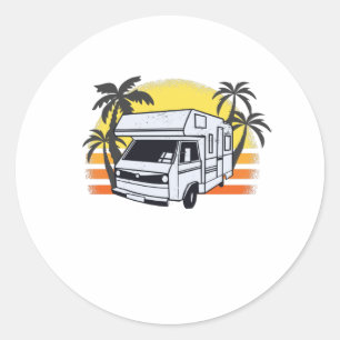 Funny Camper Motorhome - Camping Caravan Runder Aufkleber