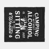 Funny Camper Slogan Camping trinken Redewendungen Fleecedecke (Vorderseite (Horizontal))