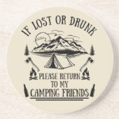 Funny Camper Slogan Camping trinken Redewendungen Getränkeuntersetzer (Vorne)