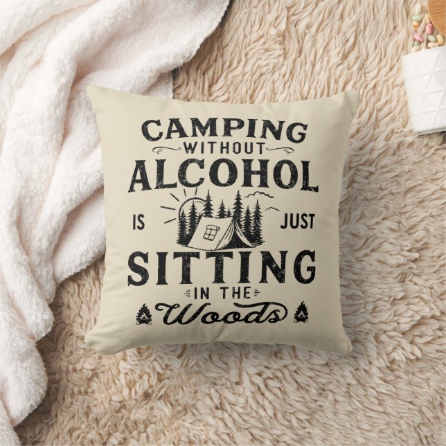 Funny Camper Slogan Camping trinken Redewendungen Kissen (Decke)