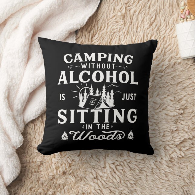 Funny Camper Slogan Camping trinken Redewendungen Kissen (Decke)