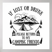 Funny Camper Slogan Camping trinken Redewendungen Poster (Vorne)
