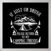 Funny Camper Slogan Camping trinken Redewendungen Poster (Vorne)