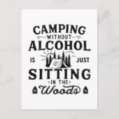 Funny Camper Slogan Camping trinken Redewendungen Postkarte (Vorderseite)