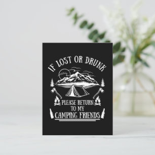 Funny Camper Slogan Camping trinken Redewendungen Postkarte