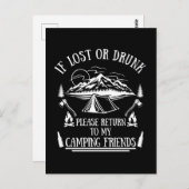 Funny Camper Slogan Camping trinken Redewendungen Postkarte (Vorne/Hinten)
