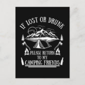 Funny Camper Slogan Camping trinken Redewendungen Postkarte (Vorderseite)