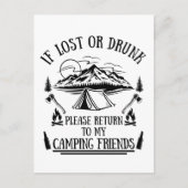 Funny Camper Slogan Camping trinken Redewendungen Postkarte (Vorderseite)