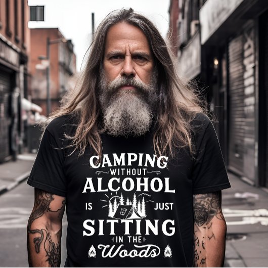 Funny Camper Slogan Camping trinken Redewendungen T-Shirt