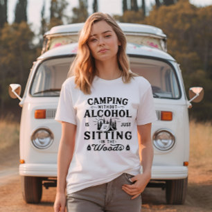 Funny Camper Slogan Camping trinken Redewendungen T-Shirt