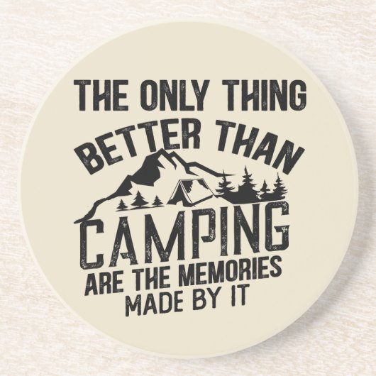 Funny Camper Slogan Sommer Camping Zitate Getränkeuntersetzer (Vorne)