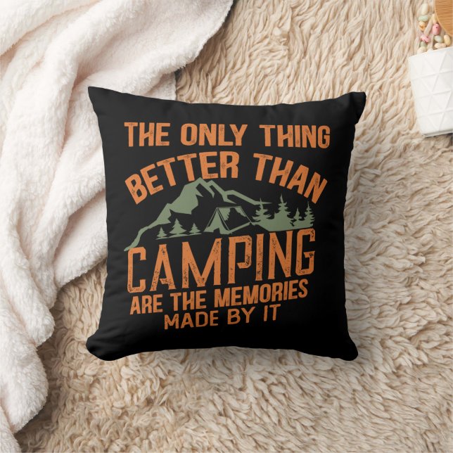 Funny Camper Slogan Sommer Camping Zitate Kissen (Decke)