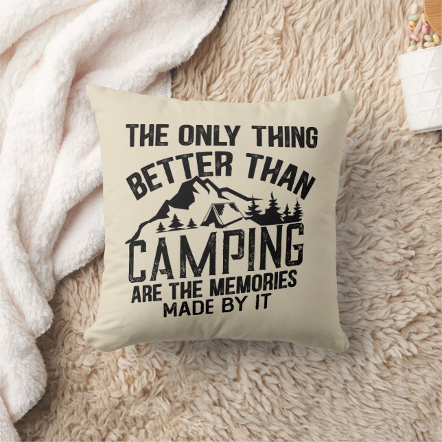 Funny Camper Slogan Sommer Camping Zitate Kissen (Decke)