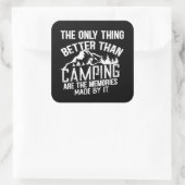 Funny Camper Slogan Sommer Camping Zitate Quadratischer Aufkleber (Tasche)