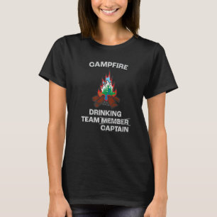 Funny Campfire Teamkapitän Großes Camping T-Shirt