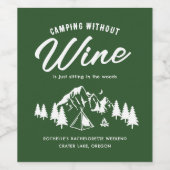 Funny Camping Bachelorette Weinetikett (Einzelnes Label)