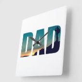 Funny Camping Camper WanderPapa Quadratische Wanduhr (Winkel)