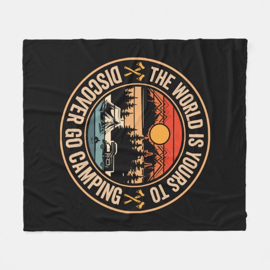 Funny Camping Campfire Zitat Fleecedecke (Vorderseite (Horizontal))