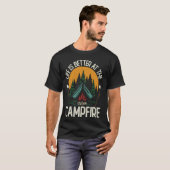Funny Camping Crew Männer Frauen Leben ist besser T-Shirt (Vorne ganz)