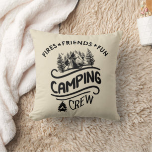Funny Camping Crew Slogan Campingfreunde Kissen