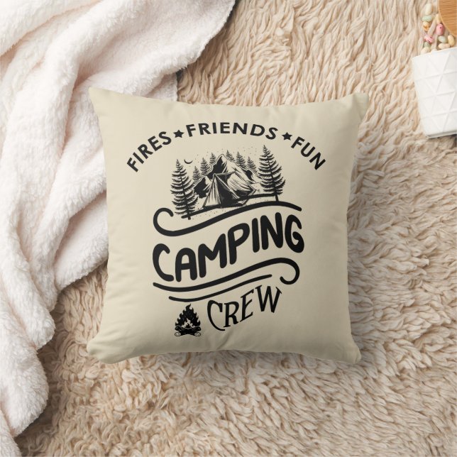 Funny Camping Crew Slogan Campingfreunde Kissen (Decke)