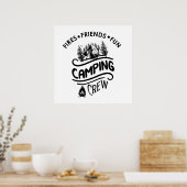 Funny Camping Crew Slogan Campingfreunde Poster (Küche)