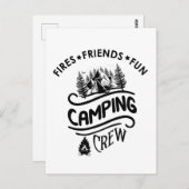 Funny Camping Crew Slogan Campingfreunde Postkarte (Vorne/Hinten)