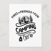 Funny Camping Crew Slogan Campingfreunde Postkarte (Vorderseite)