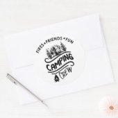 Funny Camping Crew Slogan Campingfreunde Runder Aufkleber (Umschlag)