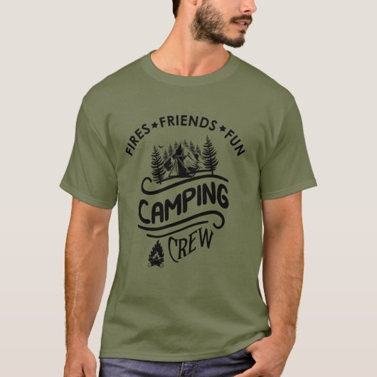 Funny Camping Crew Slogan Campingfreunde T-Shirt (Vorderseite)