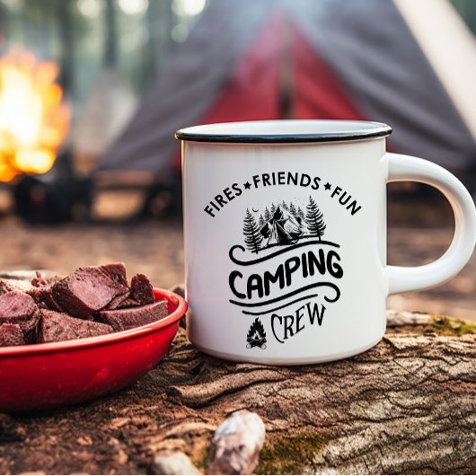 Funny Camping Crew Slogan Campingfreunde Tasse